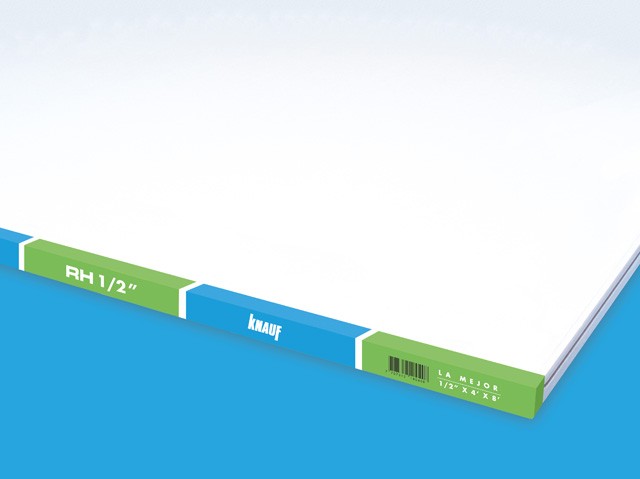 Lámina de drywall RH 1/2 KNAUF